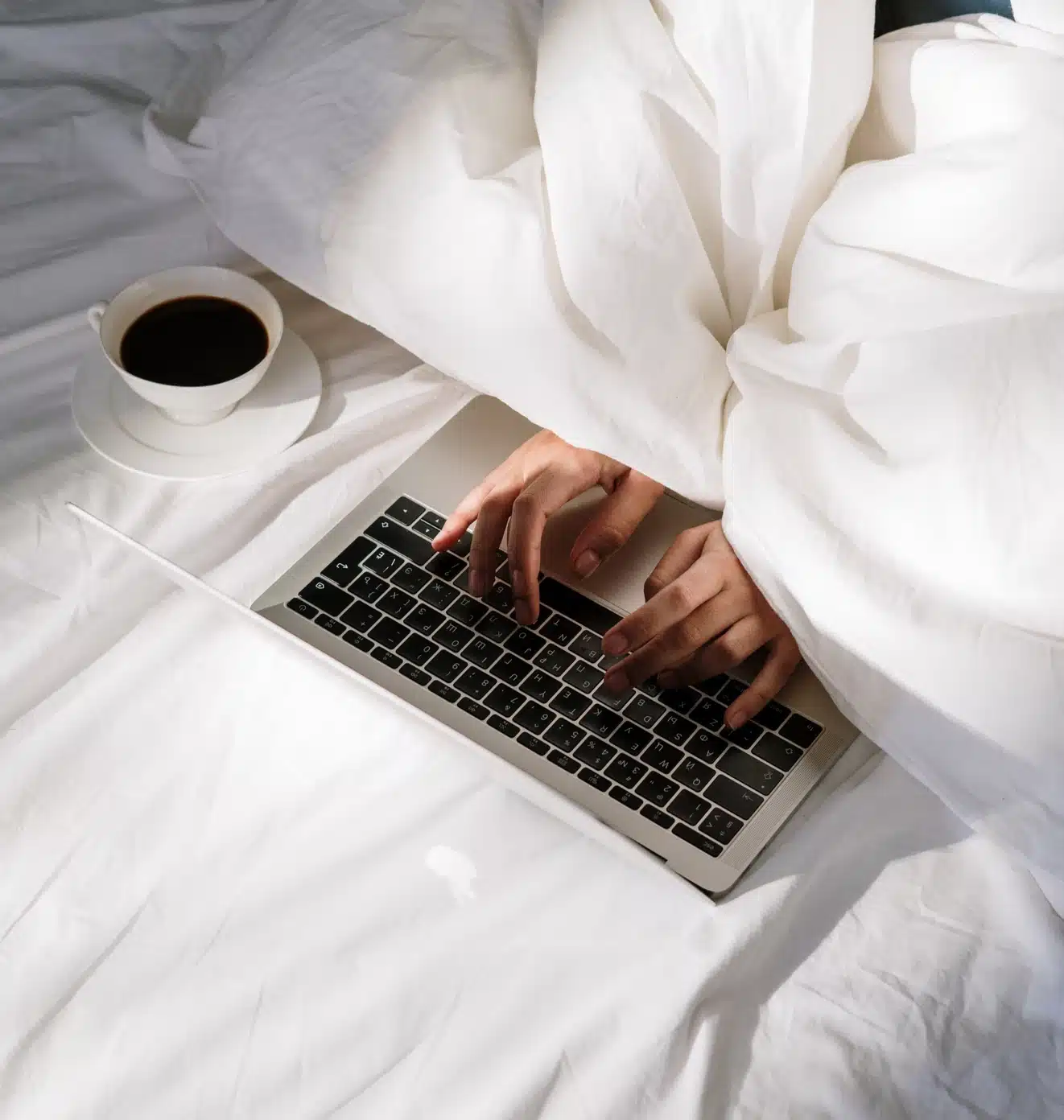 in bed using keyboard